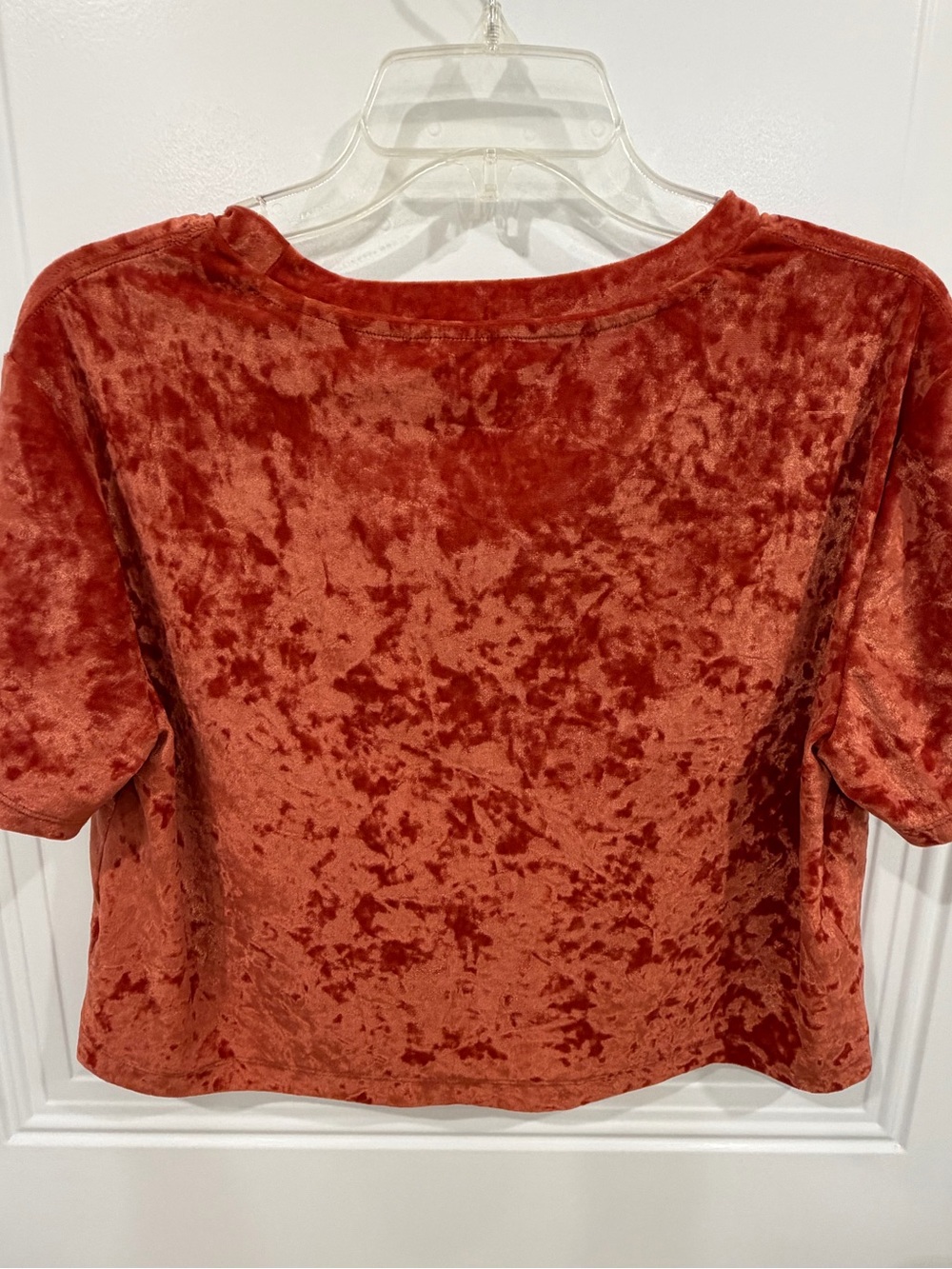 Crushed Velvet Crop Top in Rust Aeropostale